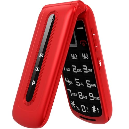 uleway Seniorenhandy Klapphandy ohne Vertrag,GSM Senioren Handy mit Notruftaste,Uhr nd FM Radio |...