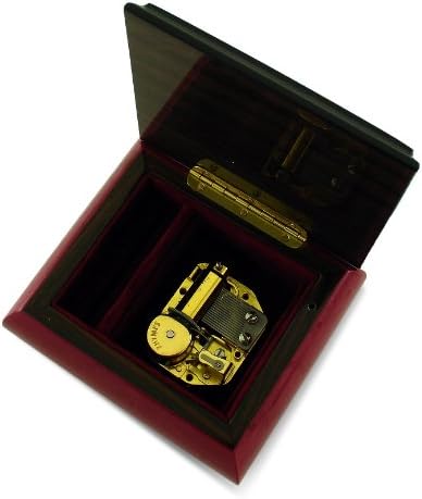 Classic Red Wine Arabesque Wood Inlay Music Box - Many Songs to Choose - Rock Around The Clock