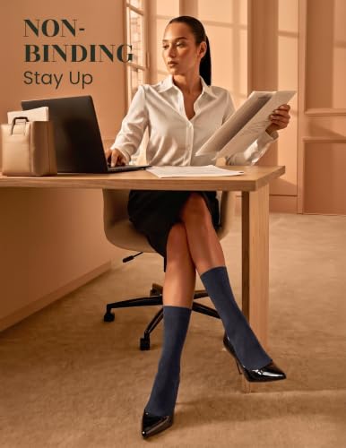Image of Hugh Ugoli Womens Thin Soft Bamboo Dress Socks, Business, Crew, 3-6 Pairs