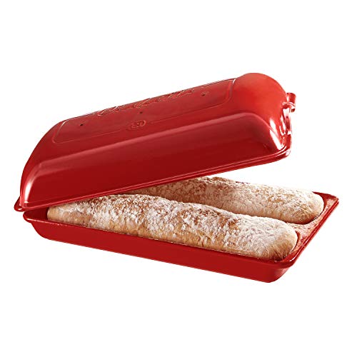 Emile Henry EH349502 Stampo per pane Ciabatta, Ceramica, Rosso Grande Cru