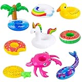 UNICORN ELEMENT 9 Pcs Cute 11.5 Inch Girl Doll Swim Accessories Set Swimming Pool Floaties Party Ring Inflatable Drink Holder for 11.5