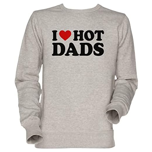 Vendax I Love Hot Dads Unisexo Hombre Mujer Sudadera Jersey Gris Men's Women's Jumper Sweatshirt Grey