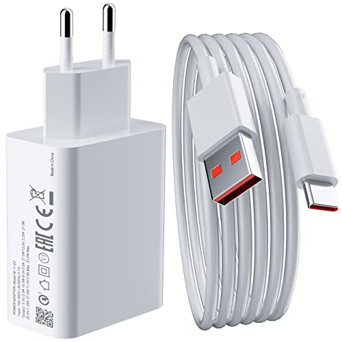 Caricatore veloce Alimentatore Caricabatterie e Cavo per Xiaomi Redmi Note 13/11S/12/10/9T/9 Pro/13 Pro/11; Redmi 12/13C/A3; Xiaomi mi 10 10T 11 11T Lite Pro,POCO F3 NFC/X3/C65