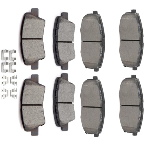 Image of Ceramic Pads Kits, D1445 D1397 SCITOO 8pcs Front Rear Brakes Pads Set Fit For Kia Soul 2014-2016