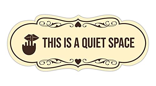 Panneau Quiet Space ivoire et marron Signs ByLITA grand format