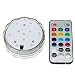 Super Bright 10 LEDs Reusable Submersible LED Light, RGB Color Waterproof Landscape Lamp With Wireless Remote Controller / Perfect for Lighting Up Vase, Bowl, Fish Tank etc (Battery not included)