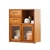 Aparador pequeño de bambú para despensa de cocina, cuencos y platos