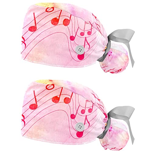 Chapeaux bouffants respirants JDEZ à motif note de musique pour travail confortable