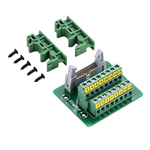 Connecteur IDC16 mâle à bornier de transition avec double rangée de 2x8 broches pour montage rail