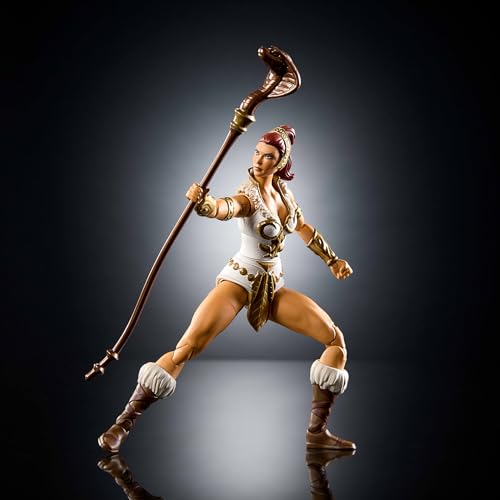 Masters of the Universe Figurine articulée Teela Masterverse New Eternia 18 cm 30 Points d’Articulation Coiffe de Cobra Amovible et Armes JBP84 - vue 5