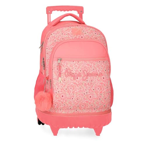 Pepe Jeans Nahid Mochila Compact 2 Ruedas Rosa 32x43x21 cms Poliéster by Joumma Bags