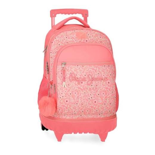Pepe Jeans Nahid Mochila Compact 2 Ruedas Rosa 32x43x21 cms Poliéster by Joumma Bags