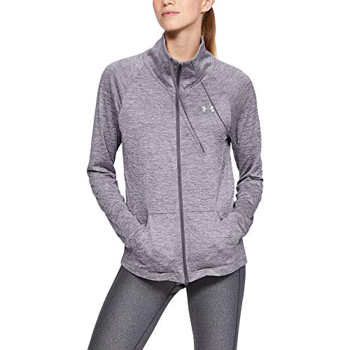 Under Armour Women's Tech Twist Full Zip T-Shirt , Flint (033)/Metallic Silver , XX-Large