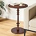 Lampaggio Solid Wood Round Side Table, 15.75