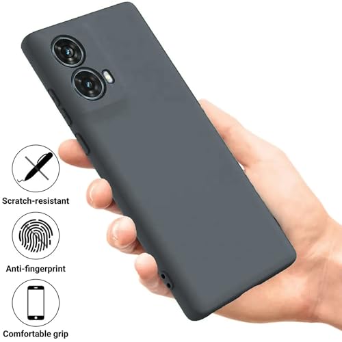 Image of FIRST MART Matte Silicone Back Cover for Motorola G85 - Grey