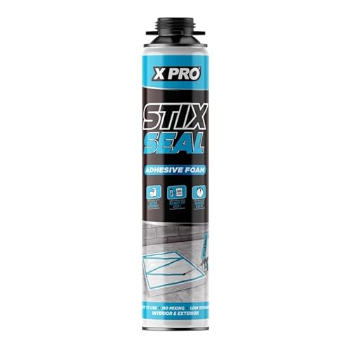 XPRO StixSeal Adhesive Construction Foam 750 ml – Gun Grade PU Foam Adhesive & Insulation – High Strength Bonding for Panels, Boards, Wood, Concrete, Brick, Metal