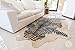 Sunshine Cowhides 100% Genuine Zebra Print Black on Beige Cowhide Rug - Modern Style Animal Skin Rug & Floor Carpet for Living Room, Bedroom, Kitchen & More - Large (6x6-7ft)