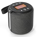 i-box Barrel DAB/DAB+ Radio & Bluetooth Speaker, Portable FM Radio, IPX4 Waterproof Shower Speaker, 5W Stereo, USB-C Rechargeable, Bluetooth 5.0