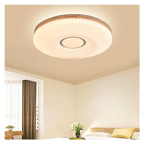 Lámpara de techo rústica de madera LED regulable para dormitorio 3