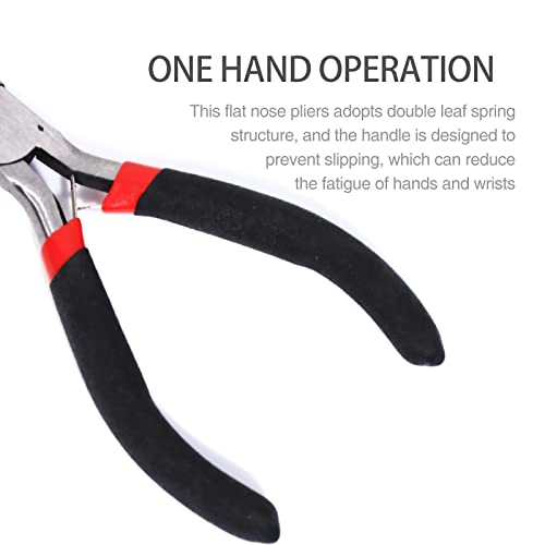 5 Inch Flat Nose Pliers Smooth Jaw Pliers For Jewelry Making Wire Bending Straightening Ring Opening Cutting (Black) #TOP3