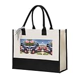 Photo Gallery sdegtho 4 ° luglio camion patriottici borse di tela per le donne borsa regalo di tela tote bag shopping drogheria, beige, one size Photo Gallery sdegtho 4 ° luglio camion patriottici borse di tela per le donne borsa regalo di tela tote bag shopping drogheria, beige, one size
