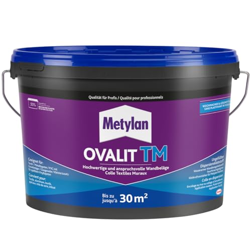 METYLAN Ovalit TM, Colle pour revêtements muraux, colle prête à l'emploi pour textiles muraux et...