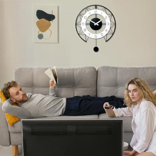 Image of Morden Metal Wall Clock for Living Room, Bedroom, Office, Kitchen, Stylish Wall Clock for Home and Hall, Designer Big Size Modern (ST-28, 60CM)