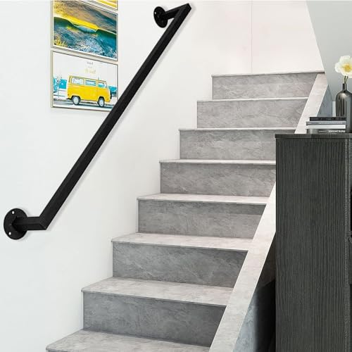 Rambarde d'escalier de 3,35 m avec kit de fixation murale complet