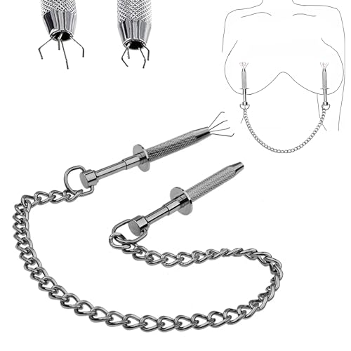 Edelstahl Nippel Nippelklemmen Brustwarzen Sex Nipple Clamps mit Metallkette Brust Schamlippen Clip Sex Sklaven Nippel Klemmen BDSM Erotik SM Sexspielzeug Extreme Paare Nippel Klemmen Frauen