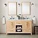 Signature Hardware 475328 Burfield 61" Free Standing Single Vanity Set with Bamboo Cabinet, Vanity Top, and Rectangular Undermount Vitreous China Sink - 8" Faucet Holes