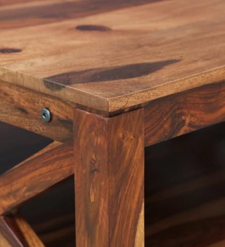 Image of Solid Sheesham Wooden Coffee Table for Home & Office | Centre Table for Living Room | Honey Finish