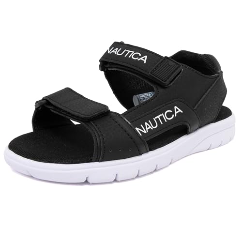 Image of Nautica Toddler Boys Sport Sandals - Lightweight Athletic Open-Toe Summer Shoes with Dual Adjustable Hook and Loop Straps for Outdoor Play, Beach, and Water