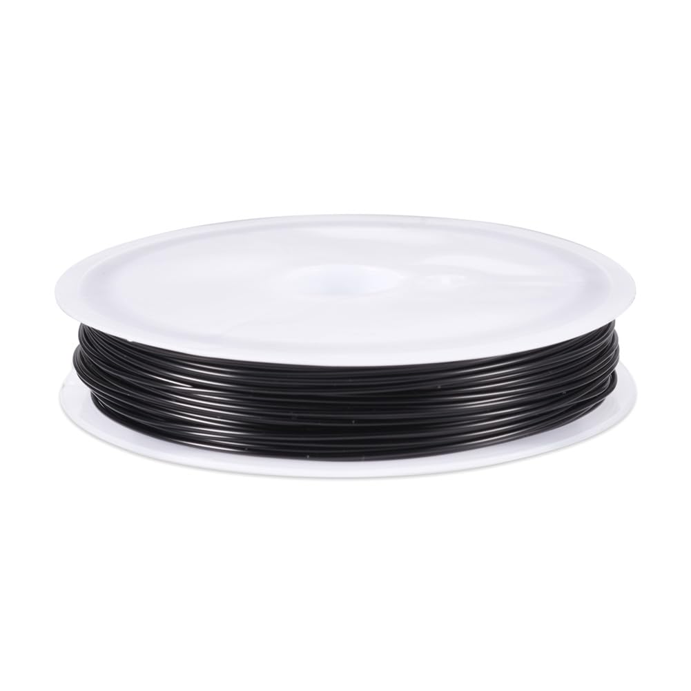 Cheriswelry 42.65 Feet Thin Copper Wire 21 Gauge Round Jewelry Craft Wire Tarnish Resistant Bare Copper Wire for Jewelry Making, Wire Wrapping, Sculpting, Craft (Black)