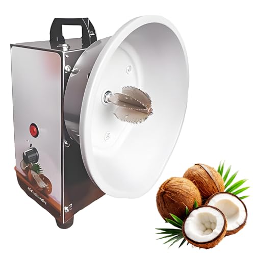 GLBMXDD Rallador Vertical para Coco, máquina eléctrica para procesar Coco con 3 velocidades, Herramienta de Acero Inoxidable para extraer la Pulpa del Coco, Ideal para panaderías y pastelerías.