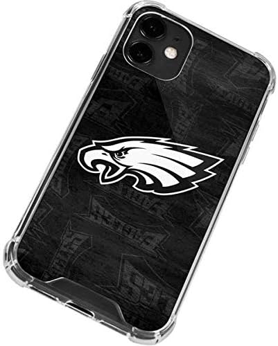 Skinit Clear Phone Case Compatible with iPhone 12 Mini - Officially Licensed NFL Philadelphia Eagles Black & White Design
