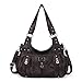 Angelkiss, Borsa a tracolla da donna grande, in finta pelle lavata, hobo, X-Large immagine