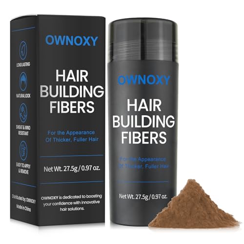 OWNOXY Hair Fibers for Thinning Hair - Hair Building Fibers for the Appearance of Thicker, Fuller Hair, Hair Thickening Fibers for Men and Women - Easy to Apply & Remove, 27.5g/ 0.97oz (Medium Blonde)
