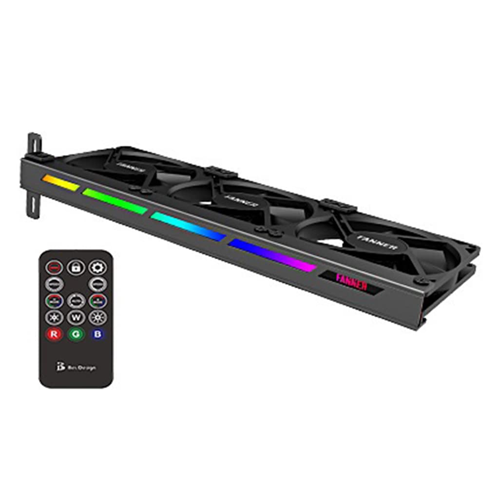Dispositivo de ventilación T390H de 3 x 90 mm, ventilador VGA de alta velocidad, tarjeta gráfica, ventilador de refrigeración de 5 V, 3 pines, 0,36 A con tira de luz ARGB