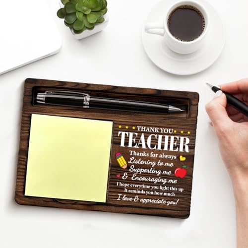 Thank You Teacher Gifts Appreciation Gifts Teachers Day Gift for Teacher Sticky Note Holder for School Office Desk Decor