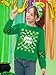 IIMMER Child Girl's St.Patrick's Day Saint Fashion Sweatshirt Irish Sequin Sleeves Shamrock Clover Shirt Green Checkered 12 Years