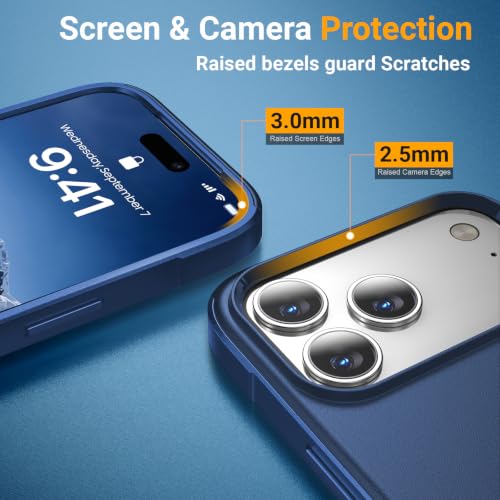 jaroco MagSafe Case for iPhone 17 Pro Max, 6.9 Inch, Military Grade 10 ft Drop Protection, Powerful Magnet, 4 mm Raised Edge, Non-Slip Fingerprint Resistant Cover, Blue by jaroco - Used condition - Image 3