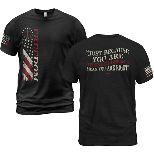 RustField Co. Freedom T Shirt, Patriotic Shirts for Men, American