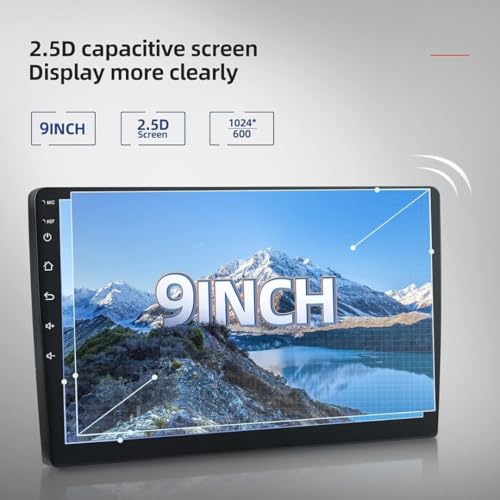 Image of VOLMAX 9 Inch 1280P HD IPS | TS-9 Processor | Car Android Display with Gorilla Glass | Double Din Car Stereo 2GB RAM /32GB ROM Multimedia Player with AHD Camera, Dashboard Frame & Socket