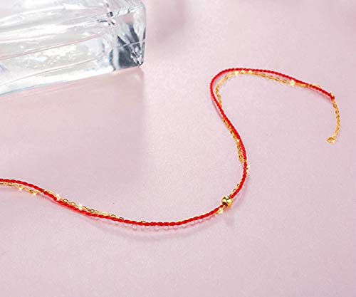 Tobillera de oro auténtico de 18 quilates con perlas rojas exclusivas 6