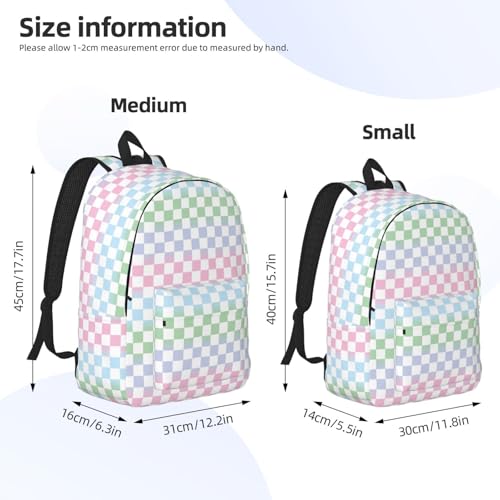 Travel Laptop Backpack - Colorful Checkerboard Canvas Computer Backpack Bag Fit Laptop with Padded Straps2