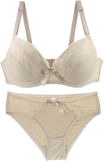 Conjunto de sutiã feminino de renda com anel de aço push up lingerie