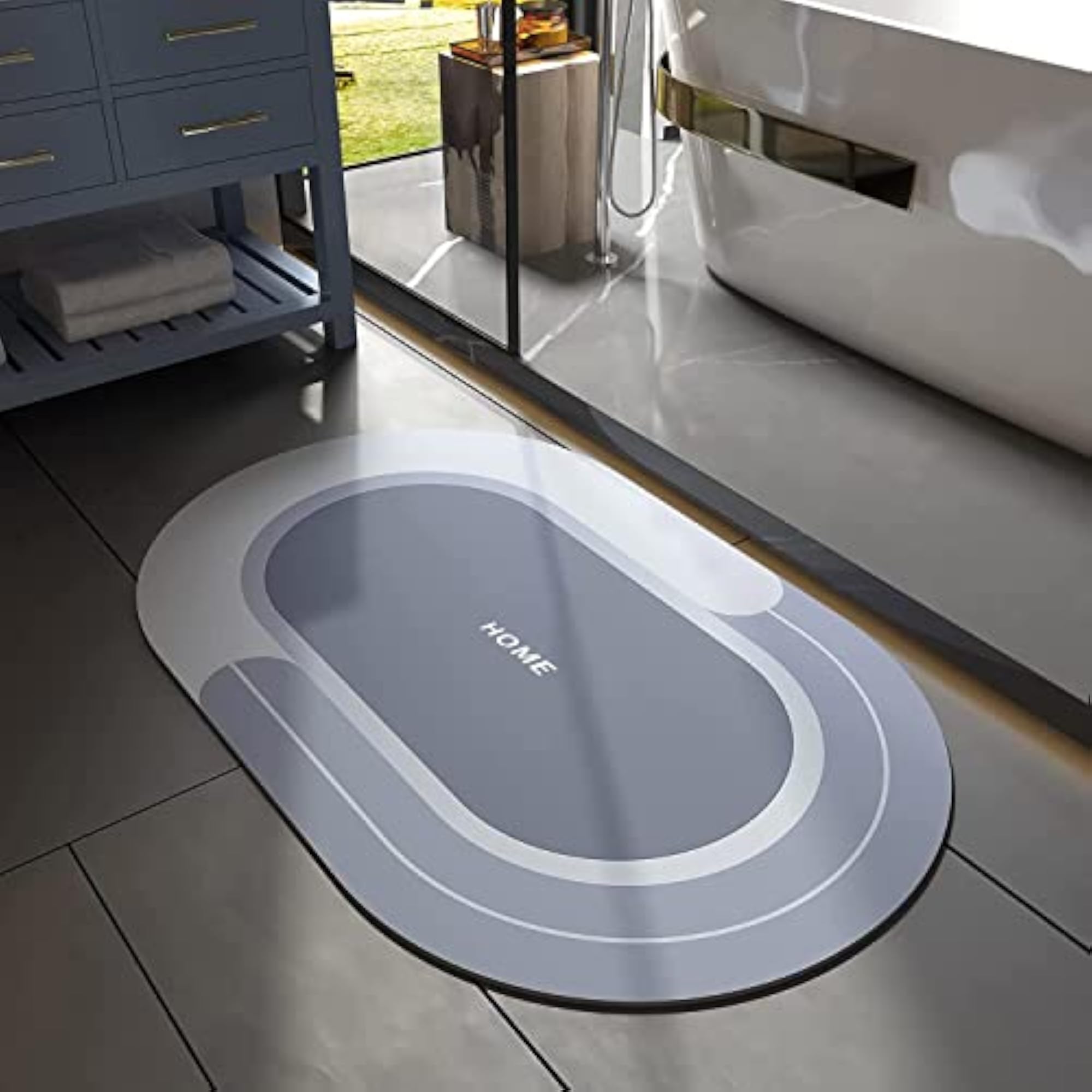 Diatom Round Non-Slip Bathroom Mat, Quick Drying