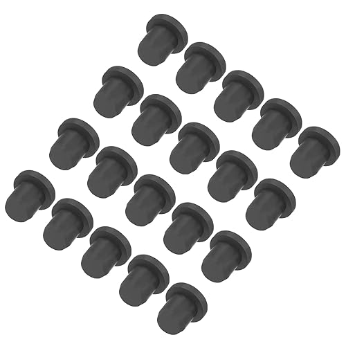 Image of UXCELL High Temp Silicone T-Shaped Solid Rubber Stopper Plugs - Dia 6.5mm /0.25 inch, Black, Pack of 20 (OD 9.5mm)