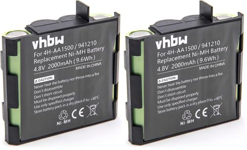 vhbw NiMH Batterie 2000mAh pour Appareil de médecine, simulateur Musculaire Compex Edge US, Energy, Energy Mi-Ready, Energy, Energy Mi-Ready, Fit (Lot de 2)