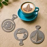 ALPSPEAKS Stainless Steel Coffee Stencils, Metal Coffee Stencils Latte Art